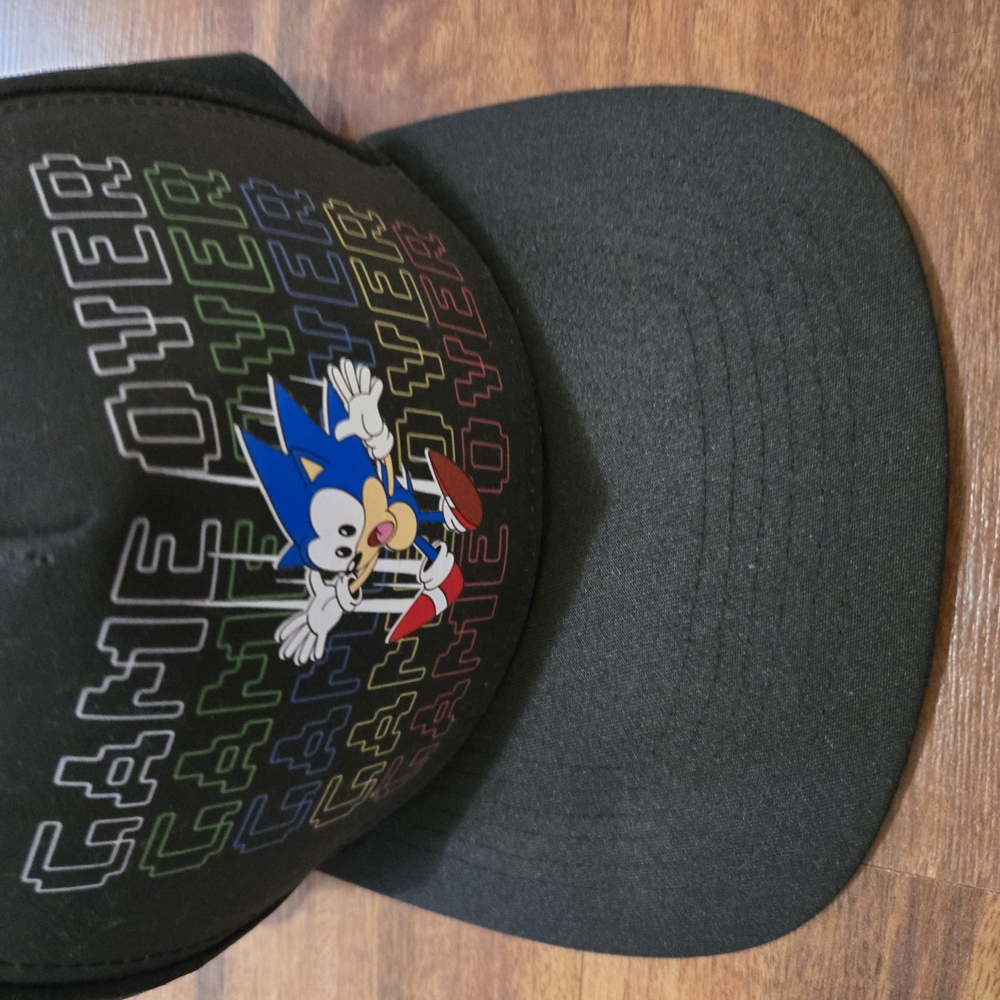 SONIC Black Game Over Cap with Cartoon Design BOYS